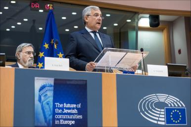 הרב מנחם מרגולין: "נשיא הפרלמנט האירופי הנבחר, אנטוניו טיאני הינו ידיד אמת של ישראל והעם היהודי" צילום: EJAt