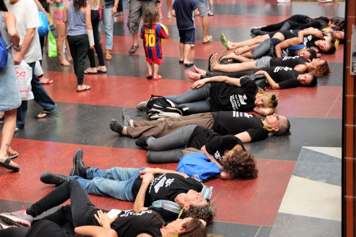 מתוך ההפגנה (צילום: ישראל נגד המשלוחים החיים)