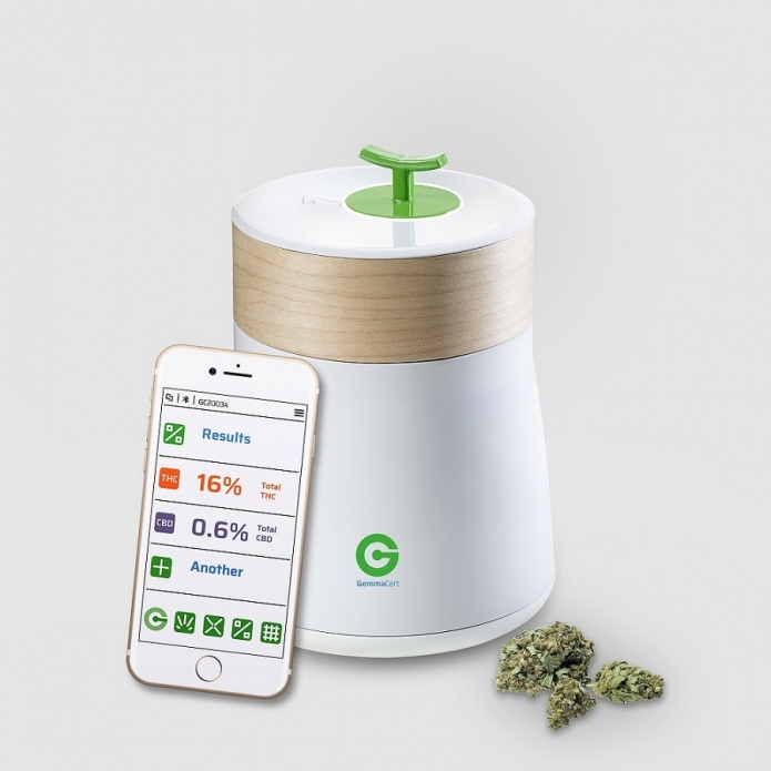 מכשיר נייד לבדיקה ביתית מהירה ופשוטה להפעלה של איכות ותקינות הקנאביס הרפואי