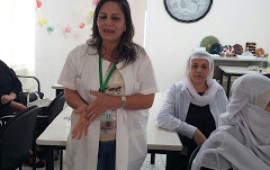 כללית עורכת סדרת הדרכות לקשישים בכפרים הדרוזיים שעל הכרמל סדנת אורח חיים בריא שארגנה המחלקה לקידום בריאות במועדון קשישים בעוספיא